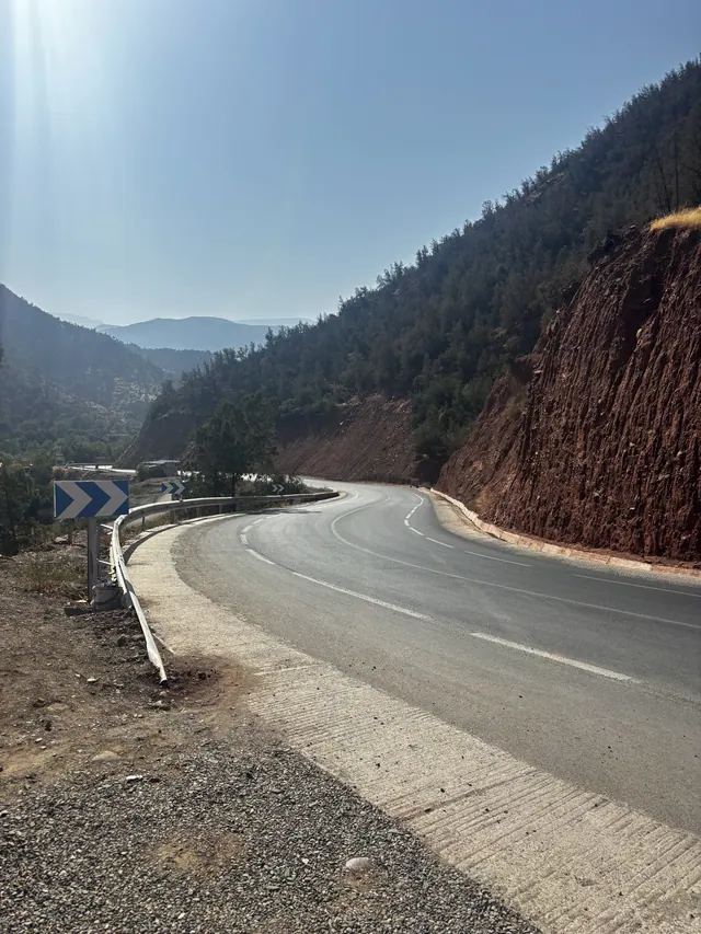 Green valley road through Morocco's mountains